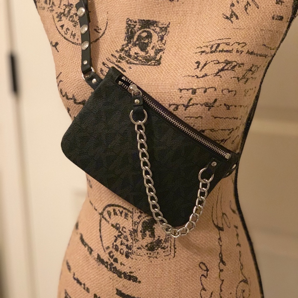 Michael Michael Kors Black Monogram Belt Bag